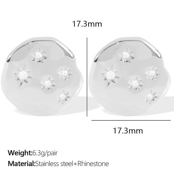 Wholesale Women's 316L Stainless Steel Retro Style Electroplated Earrings