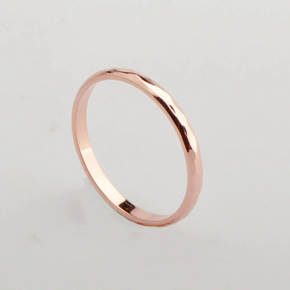 Wholesale Women's Titanium Steel Rhombus Split Flower Twojoint Ring Electroplated Rose Gold