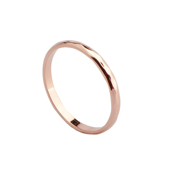 Wholesale Women's Titanium Steel Rhombus Split Flower Twojoint Ring Electroplated Rose Gold