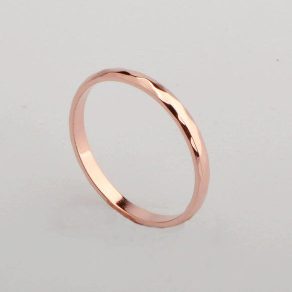 Wholesale Women's Titanium Steel Rhombus Split Flower Twojoint Ring Electroplated Rose Gold