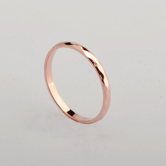 Wholesale Women's Titanium Steel Rhombus Split Flower Twojoint Ring Electroplated Rose Gold
