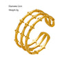 Wholesale Women's Titanium Steel Ring Geometric Pattern Retro Cold Style Three Layer Opening Design Electroplated