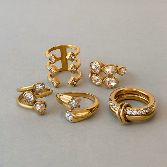 Wholesale Women's Titanium Steel Ring With Geometric Design And Electroplating Treatment