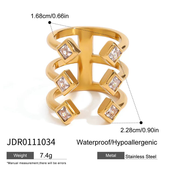Wholesale Women's Titanium Steel Ring With Geometric Design And Electroplating Treatment