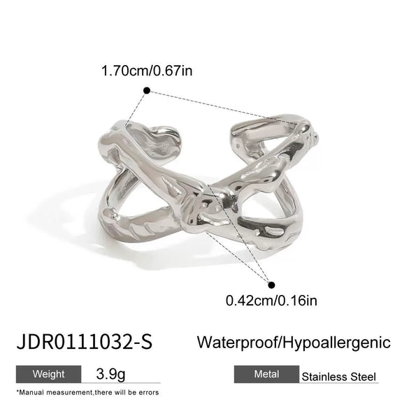 Wholesale Women's Titanium Steel Ring With Geometric Design Electroplated Stainless Steel Jewelry