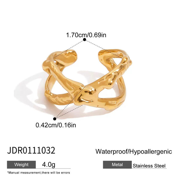 Wholesale Women's Titanium Steel Ring With Geometric Design Electroplated Stainless Steel Jewelry