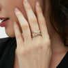 Wholesale Women's Titanium Steel Ring With Geometric Design Electroplated Stainless Steel Jewelry