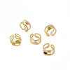 Wholesale Women's Titanium Steel Ring With Geometric Pattern And Inlaid Goldplated Artificial Gemstones And Semiprecious Stones Light Luxury Style