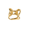 Wholesale Women's Titanium Steel Ring With Irregular Hollow Geometric Design And Electroplating Treatment
