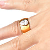 Wholesale Women's Titanium Steel Ring With Love Heart Shape Vacuum Plated Manual Fine Grinding Geometric Design