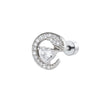 Wholesale Women's Titanium Steel Romantic Love Zircon Snake Double Head Screw Piercing Earrings