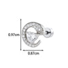 Wholesale Women's Titanium Steel Romantic Love Zircon Snake Double Head Screw Piercing Earrings