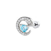 Wholesale Women's Titanium Steel Romantic Love Zircon Snake Double Head Screw Piercing Earrings