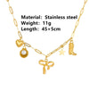 Wholesale Women's Titanium Steel Shell Beach Necklace Sweet Style Geometric Pattern Electroplated