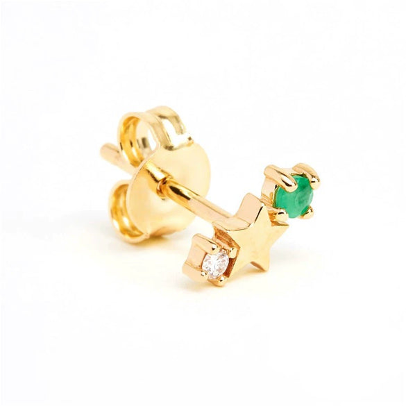 Wholesale Women's Titanium Steel Simple Twelve Constellations Diamonddesigned Earrings With Star Letters Numbers And Text Patterns