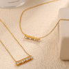 Wholesale Women's 316L Stainless Steel Singlerow Diamond Pendant Necklace With Geometric Styling And Electroplating Treatment