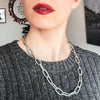 Wholesale Women's Titanium Steel Snake Bone Chain Hip Hop Cuban Necklace With Geometric Design And Gold Inlaid
