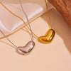 Wholesale Women's Titanium Steel Snake Bone Chain Necklace With Geometric Pattern And Love Heart Shape 18K Gold Plated
