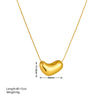 Wholesale Women's Titanium Steel Snake Bone Chain Necklace With Geometric Pattern And Love Heart Shape 18K Gold Plated