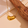 Wholesale Women's Titanium Steel Snake Bone Chain Necklace With Geometric Pattern And Love Heart Shape 18K Gold Plated