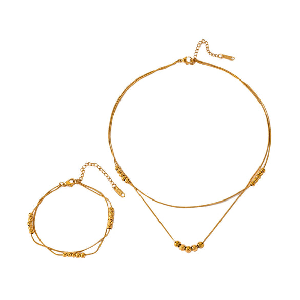 Wholesale Women's Titanium Steel Snake Bone Chain Necklace With Geometric Style