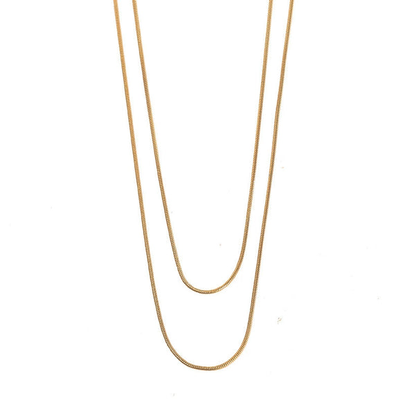 Wholesale Women's Titanium Steel Snake Bone Chain Sweater Necklace With Geometric Pattern And Electroplating Treatment
