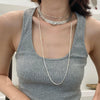 Wholesale Women's Titanium Steel Snake Bone Chain Sweater Necklace With Geometric Pattern And Electroplating Treatment