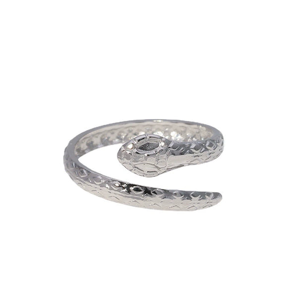 Wholesale Women's Titanium Steel Snake Shaped Retro Punk Ring With Electroplating Treatment