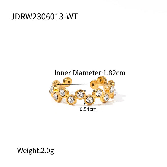 Wholesale Women's Titanium Steel Snakeshaped Geometric Open Ring With Electroplating