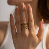 Wholesale Women's Titanium Steel Snakeshaped Geometric Open Ring With Electroplating