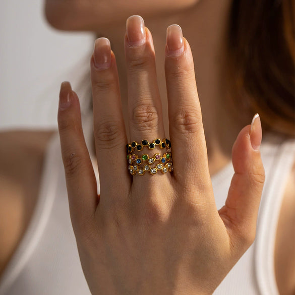 Wholesale Women's Titanium Steel Snakeshaped Geometric Open Ring With Electroplating