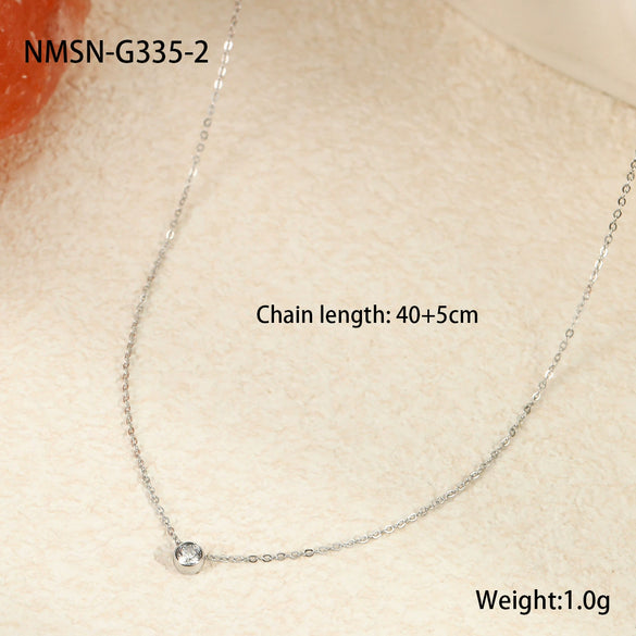 Wholesale Women's Titanium Steel Stainless Steel 18K Geometric Clavicle Chain Necklace Electroplated Minimalist Style Jewelry