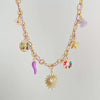 Wholesale Women's Titanium Steel Star Pattern Electroplated Multi Pendant Color Rope Necklace
