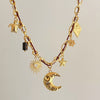 Wholesale Women's Titanium Steel Star Pattern Electroplated Multi Pendant Color Rope Necklace