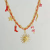 Wholesale Women's Titanium Steel Star Pattern Electroplated Multi Pendant Color Rope Necklace