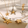 Wholesale Women's Titanium Steel Star Pendant Necklace With Vacuum Plating And O Word Chain Simple Fashion And Non Fading