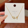 Wholesale Women's Titanium Steel Star Shape Gold Inlaid Clavicle Chain