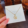 Wholesale Women's Titanium Steel Star Shape Gold Inlaid Clavicle Chain