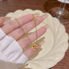 Wholesale Women's Titanium Steel Star Shape Gold Inlaid Clavicle Chain