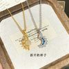 Wholesale Women's Titanium Steel Star Shape Necklace And Open Ring Set With Zircon Inlaid Pendant And Oshaped Chain Light Luxury Minimalist Style