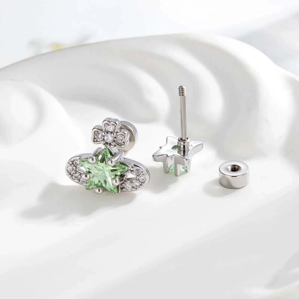 Wholesale Women's Titanium Steel Star Zircon Inlaid Ear Bone Nails