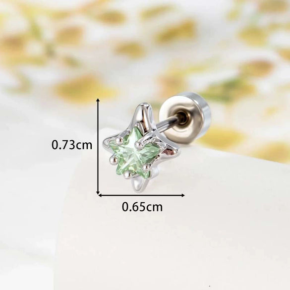 Wholesale Women's Titanium Steel Star Zircon Inlaid Ear Bone Nails