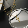 Wholesale Women's Titanium Steel Three Layer Cross Necklace With Geometric Design And Cold Light Luxury Style