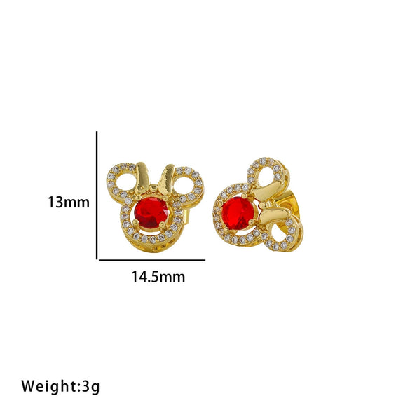 Wholesale Women's Titanium Steel Three Piece Set With Butterfly And Mickey Design Full Diamond Geometric Pattern O Chain Light Luxury Elegant Gorgeous Vacuum Furnace Electroplated