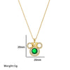 Wholesale Women's Titanium Steel Three Piece Set With Butterfly And Mickey Design Full Diamond Geometric Pattern O Chain Light Luxury Elegant Gorgeous Vacuum Furnace Electroplated