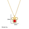 Wholesale Women's Titanium Steel Three Piece Set With Butterfly And Mickey Design Full Diamond Geometric Pattern O Chain Light Luxury Elegant Gorgeous Vacuum Furnace Electroplated