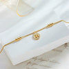 Wholesale Women's Titanium Steel Tree Of Life Pendant Anklet With Gold Bead Chain Simple Luxury Style
