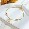 Wholesale Women's Titanium Steel Tree Of Life Pendant Anklet With Gold Bead Chain Simple Luxury Style