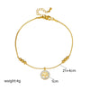 Wholesale Women's Titanium Steel Tree Of Life Pendant Anklet With Gold Bead Chain Simple Luxury Style
