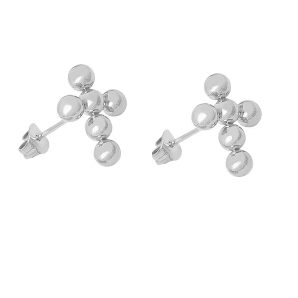Wholesale Women's 316L Stainless Steel U Shaped Ball Earrings With Electroplating And Geometric Style